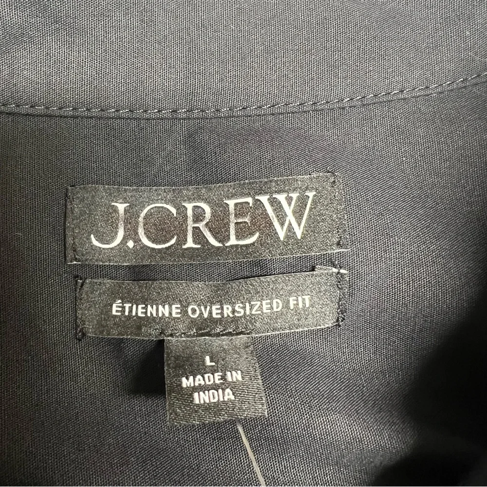 J. Crew Étienne Oversized Shirt Lightweight Oxford in Black Size Large NWT - Picture 7 of 9